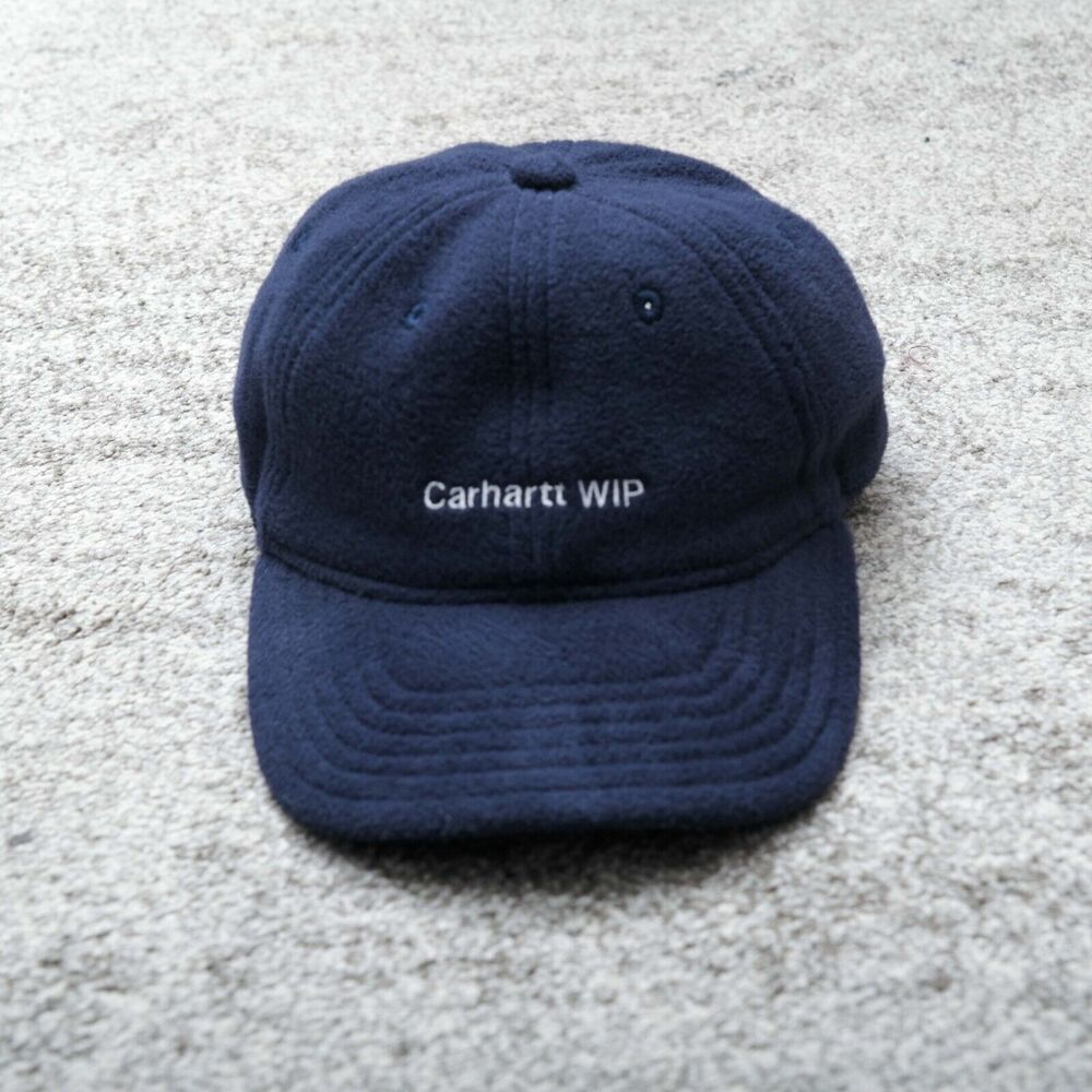 Carhartt WIP Navy Blue Fleece Strapback Hat